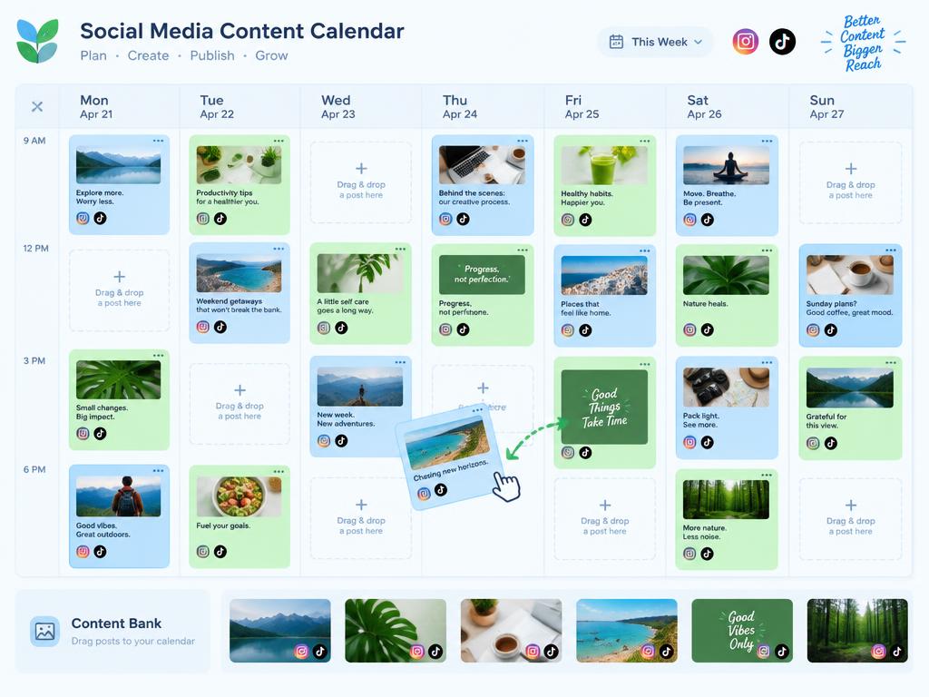 Calendario dei post social